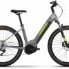 Haibike Trekking 6 Cross Gloss Grey Neon VTC électrique Col De Cygne