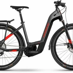 Haibike Trekking 9 I625Wh Anthracite/red Vélo Trekking électrique Col De Cygne