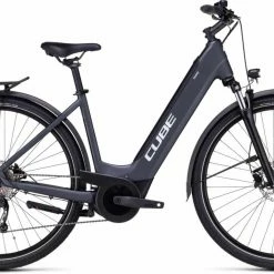 Cube Touring Hybrid ONE 625 Grey N White Vélo Trekking électrique Col De Cygne