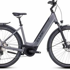 Cube Touring Hybrid EXC 625 Grey N Metal Vélo Trekking électrique Col De Cygne