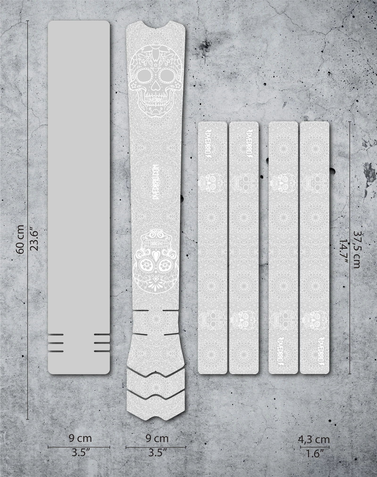 Dyedbro Kit De Protection Du Cadre - Día De Muertos - Blanc Mat 3 Dyedbro Kit De Protection Du Cadre - Día De Muertos - Blanc Mat