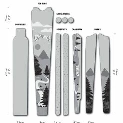 Dyedbro Kit De Protection De Cadre Gravel Grinduro - Black Matte