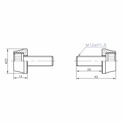 Halo Boulons CroMo Pour Les Moyeux DJD/MT Supadrive - Noir -Vélos Soldes huha M10 axle bolts dwg 200722